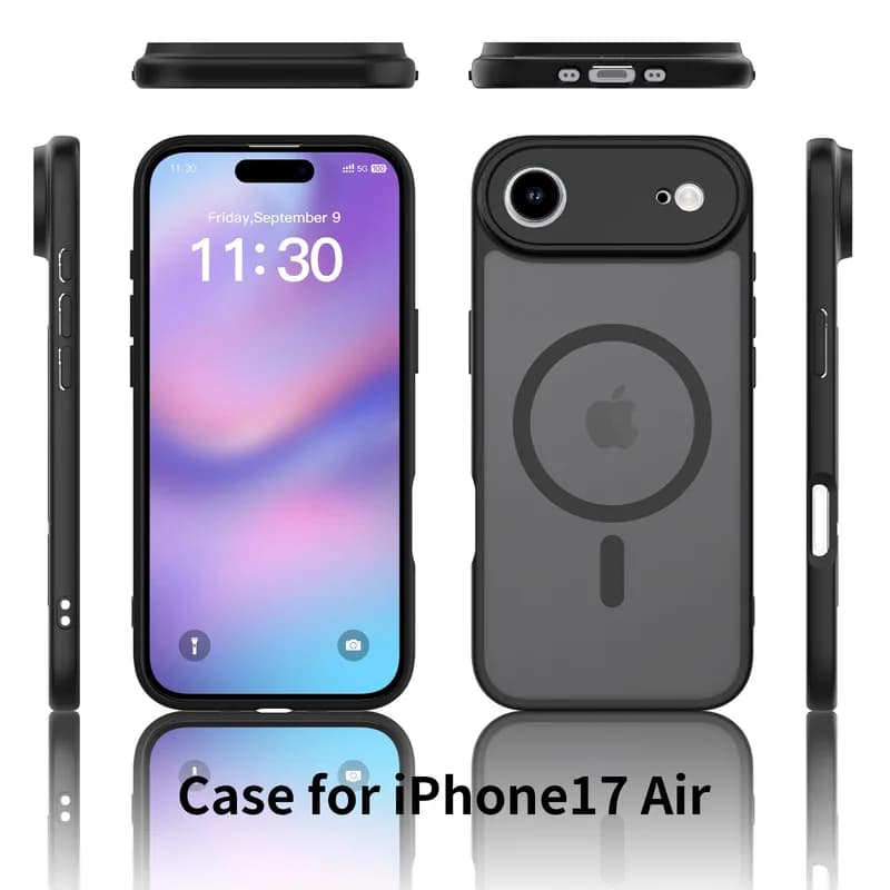 ORVIK iPhone 17 Air Matte Black Case Lightweight Magnetic Frosted Shockproof Cover