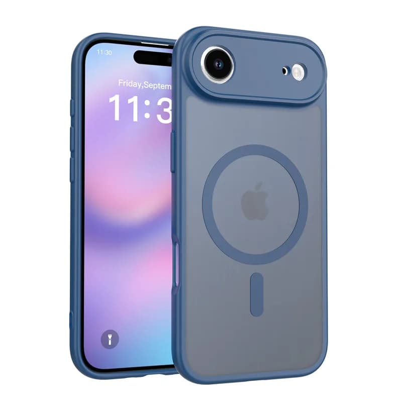 ORVIK iPhone 17 Air Matte Dark Blue Case Slim Magnetic Frosted Shockproof Protective Cover