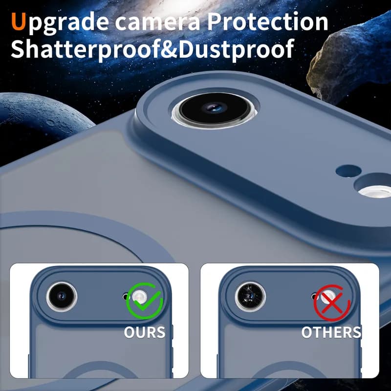 ORVIK iPhone 17 Air Matte Dark Blue Case Slim Magnetic Frosted Shockproof Protective Cover