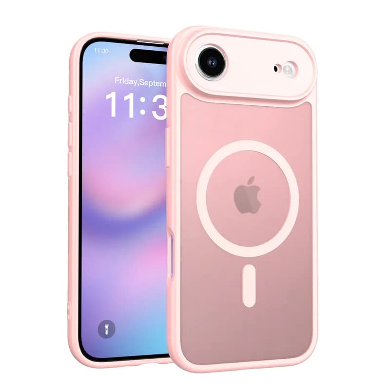 ORVIK iPhone 17 Air Matte Pink Case Magnetic Slim Frosted Shockproof Anti Fingerprint Cover